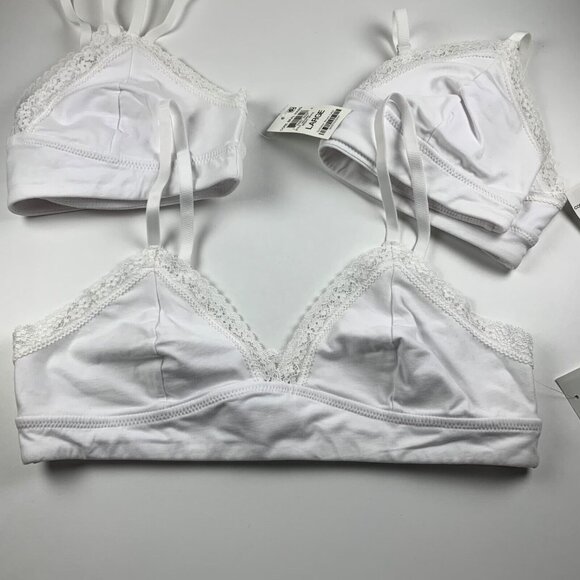 Jenni Women's 3-Pack On Repeat Wide Lace Trim White Pullover Bralette Size L NWT - Picture 2 of 9